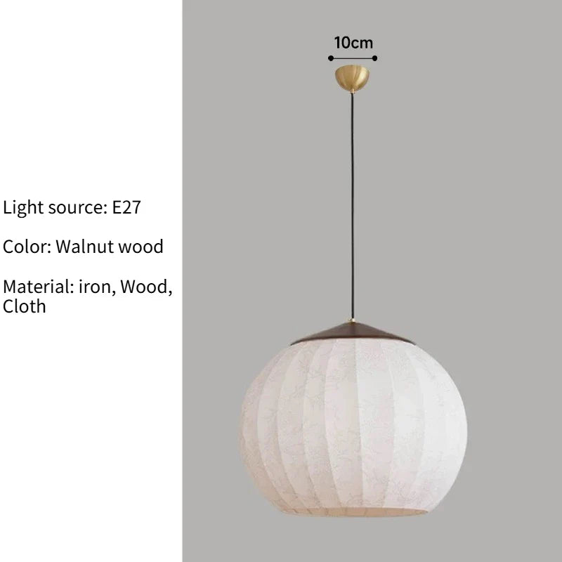 Axyaa Wabi Sabi Cloth Pendant Light: Retro Fabric Chandelier for Living Room & Restaurant