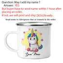 Axyaa Unicorn Enamel Mug - Creative Travel Tea Milk Cup for Kids & Gifts