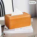 Axyaa Waterproof Leather Tissue Box Cover Napkin Holder for Home, Car, Office