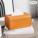 Axyaa Waterproof Leather Tissue Box Cover Napkin Holder for Home, Car, Office