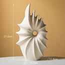 Axyaa Conch Shape Ceramic Vase for Home Decoration