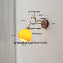 Axyaa Amber Glass LED Wall Lights Pull Chain Switch - Modern Nordic Design