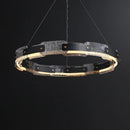 Axyaa Modern LED Crystal Chandelier in Black and Gold for Living Room, Bedroom, Dining Room