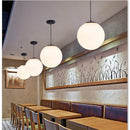 Axya White Glass Ball Pendant Lights: Modern Minimalist LED Fixture
