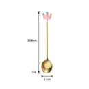 Axyaa Stainless Steel Cartoon Spoon Set - Coffee Dessert Ice Cream Gold Cutlery
