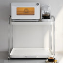 Axyaa Sliding Microwave Shelf 2-layer Storage Rack Stainless Steel Kitchen Organizer