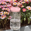 Axyaa Pink Bow Plastic Water Cup with Bamboo Lid & Straw
