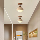 Axyaa Nordic LED Ceiling Light Stone Wood Ball Luxury Ceiling Lamp