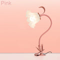 Axyaa Lily of the Valley Lamp: White Flower Shade, Flexible Stem, DC/AC Power, Pastoral Lighting