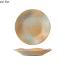 Axyaa Creative Ceramic Dinner Dessert Snack Sushi Steak Plates Vintage Specialty Tableware