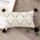 Axyaa Geometric Tufted Cushion Cover With Tassel - Modern Boho Throw Pillow