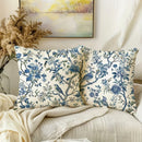 Axyaa Blue Floral Bird Pattern Pillowcase - Home Decor Brand