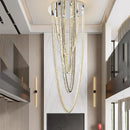 Axyaa Crystal Chandelier Stair Pendant Lamp Living Room Interior Lighting