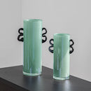 Axyaa Glass Vase Double-eared Straight-tube for Flower Arrangement and Home Decor