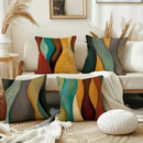 Colorful Wave Pattern Digital Print Cushion Cover for Sofa, Bedroom, Car by Axyaa