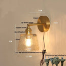 Axyaa Copper Rotatable Pull Chain LED Wall Lamp Glass Flower Stair Light