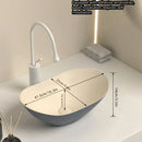 Axyaa Oval Ceramic Vanity Sink - Elegant Bathroom Washbasin, Drainage Accessories