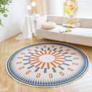 Axyaa Round Boho Cotton Linen Rug with Tassel Detail