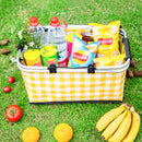 Axyaa Insulated Picnic Basket: Large Capacity Portable Foil Cooler Bag for Outdoor Activities