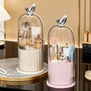 Axyaa Rotating Makeup Brush Holder with Clear Lid - Cosmetic Organizer for beauty essentials