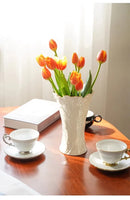 Axyaa European Ceramic Vase, High-End Floral Ware for Living Room and Foyer