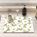 Axyaa Cartoon Flowers Silicone Coasters - Absorbent Kitchen Drying Mat