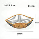 Axyaa Vine Woven Iron Fruit Plate, 6 Styles Vegetable Drain Basket for Bedroom & Bathroom