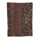 Axyaa Boho Chic Dark Medallion Rug Blanket in Red Blue Green Brown Pattern