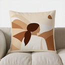 Axyaa Abstract Woman Silhouette Geometric Pattern Pillow Cover