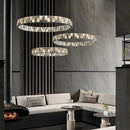 Axyaa Modern Luxury Crystal Circle Chandelier with LED Lights