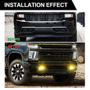 Axyaa LED Car Fog Lamps for Chevrolet Silverado 2019-2022, Daytime Running Lights