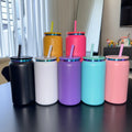 Axyaa Stainless Steel Vacuum Straw Cup - Colored Ice American Coffee Thermos