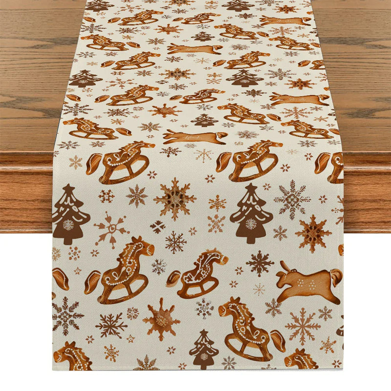 Axyaa Christmas Tree Table Runner - Rustic Dining & Party Decor