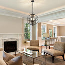 Axyaa Modern Black Twisted Iron Farmhouse Chandelier for Kitchen Island