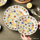 Axyaa Retro Double Ear Ceramic Bowls Set for Household Dining