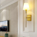Axya Classic Rustic Industrial Wall Sconce White Lampshade - Bedroom Bathroom Mirror Light