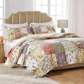 Axyaa Blooming Prairie 100% Cotton Patchwork Reversible Quilt Set - 3-Piece Full/Queen