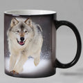 Axyaa Wolf Heat Sensitive Coffee Mug - 11oz Magic Color Changing Tea Cup