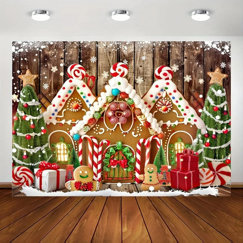Axyaa Christmas Gingerbread House Tree Hanging Wall Decoration Blanket