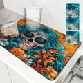 Axyaa Skull Desk Drying Mat: Heat Resistant Non-slip Kitchen Counter Pad