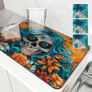 Axyaa Skull Desk Drying Mat: Heat Resistant Non-slip Kitchen Counter Pad