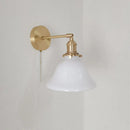 Axyaa Swing Arm Copper Wall Lamp with Green White Lampshade Nordic Modern Design