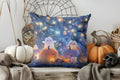 Axyaa Cute Pumpkin & Cat Pillow Cover for Sofa, Bedroom, Car - Halloween Theme