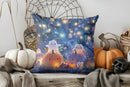 Axyaa Cute Pumpkin & Cat Pillow Cover for Sofa, Bedroom, Car - Halloween Theme