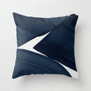 Geometric Blue Ink Flower Pillowcase for Stylish Home Decor by Axyaa