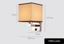 Axyaa Fabric Shade LED Wall Lamp Modern Reading Light for Bedroom Living Room