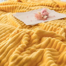 Axyaa Solid Yellow Flannel Bed Blanket - Soft & Warm 300GSM Throw Blanket