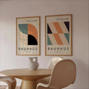 Axyaa Black & Orange Bauhaus Canvas Prints Geometric Wall Art Posters, Mid-century Modern.