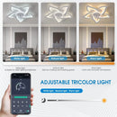 Axyaa Lotus Ceiling Fan Light: Remote Control, 6-speed, Decorative LED for Living Room & Bedroom
