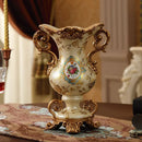 Axyaa European Resin Vase with Dried Flowers Arrangement and Wobble Plate Home Decor